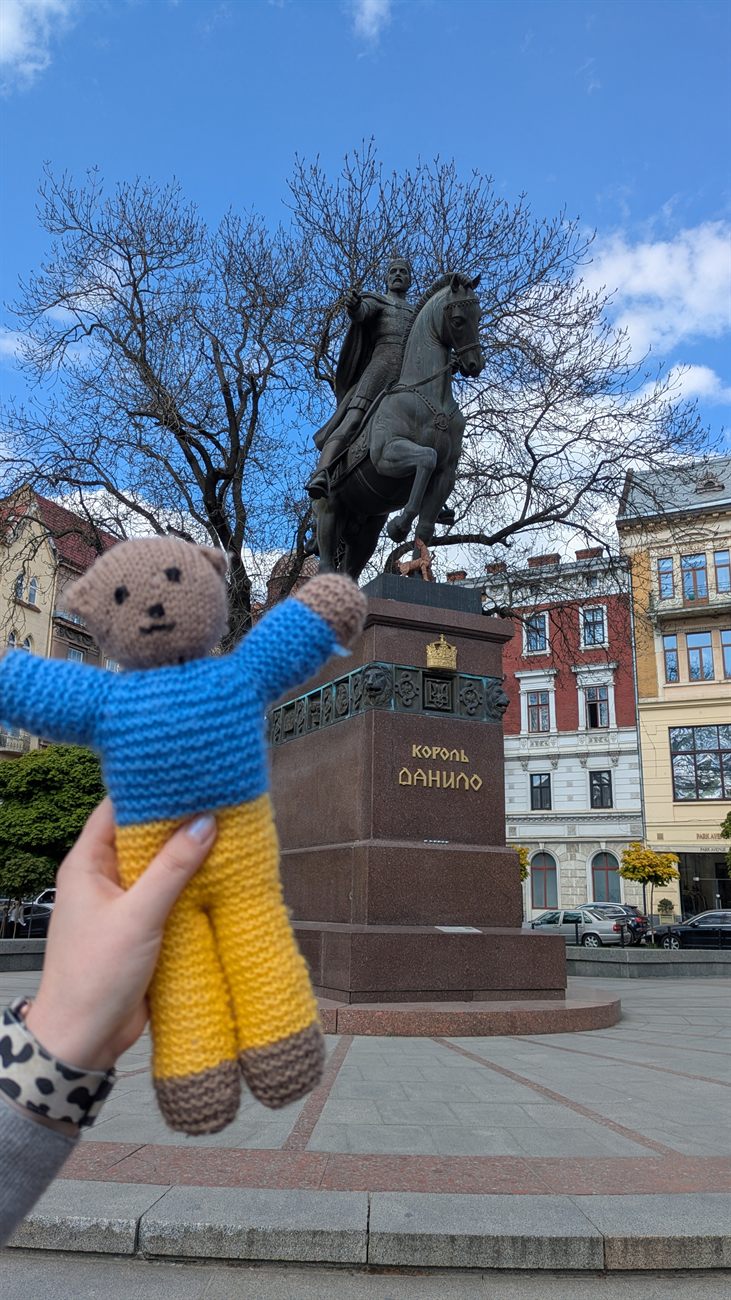 Petya at the King Danylo monument in Lviv, Ukraine